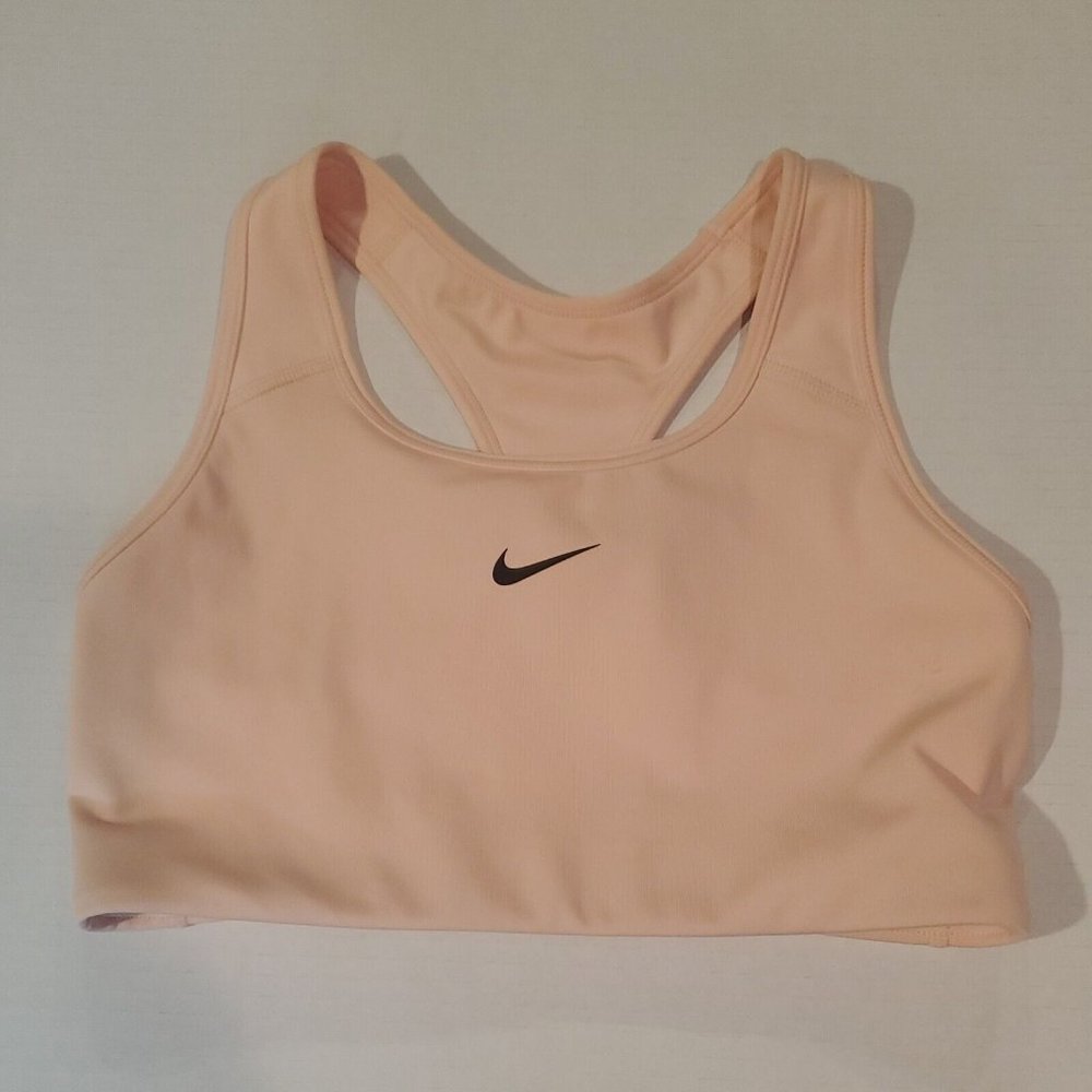 Nike Pink Swoosh Logo Sports Bra BV3636-664 Medium Excellent Condition